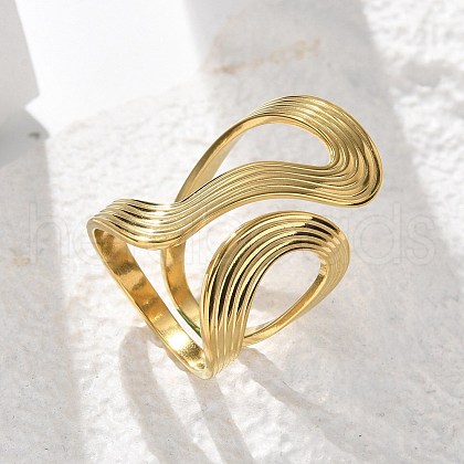 304 Stainless Steel Cuff Rings RJEW-C124-06C-G-1