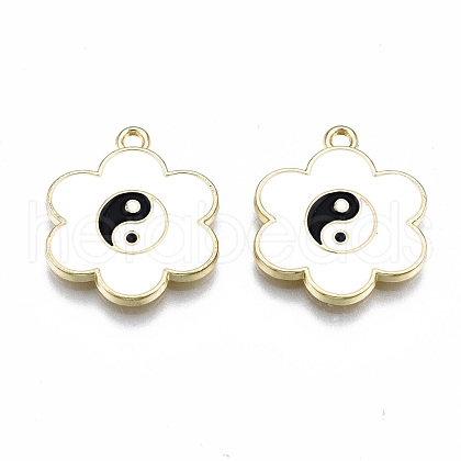 Rack Plating Alloy Enamel Pendants ENAM-T014-01A-RS-1