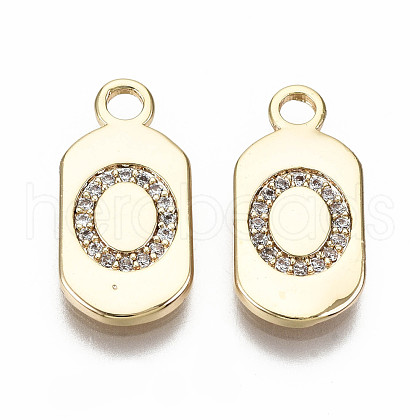 Brass Micro Pave Clear Cubic Zirconia Pendants KK-S360-052O-NF-1
