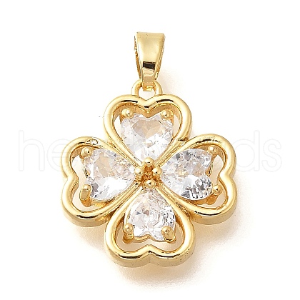 Brass Micro Pave Cubic Zirconia Pendants ZIRC-D275-01G-01-1