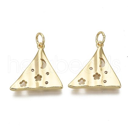 Brass Micro Pave Cubic Zirconia Pendants KK-R136-033-NF-1