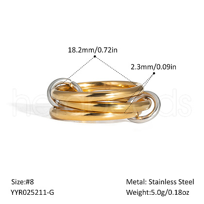Stainless Steel Interlocking Stackable Rings for Women UZ3433-1-1