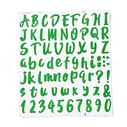 Number & Alphabet & Sign PVC Waterproof Self-Adhesive Sticker DIY-I073-04G-1