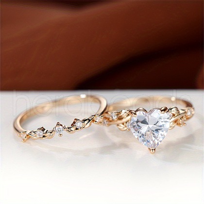 Heart Alloy Finger Rings for Women FS-WG1A204-09-1
