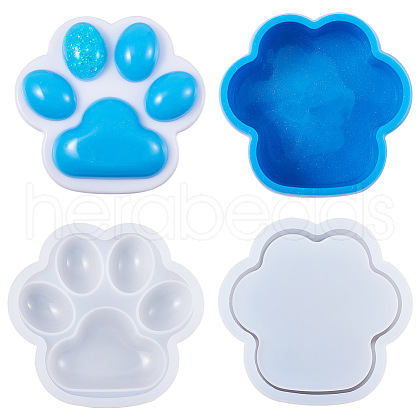Paw Print DIY Footprint Storage Box & Lid Silicone Molds Set SIMO-TAC0006-03B-1