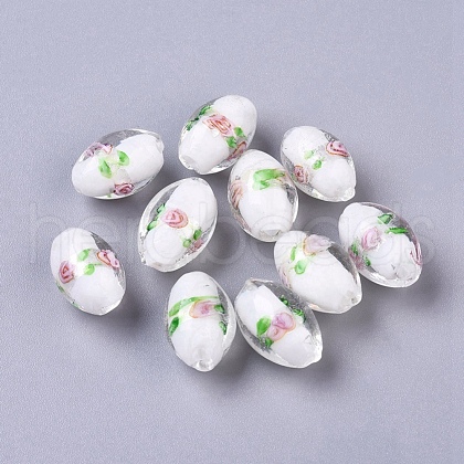 Handmade Silver Foil Glass Lampwork Beads X-LAMP-Q030-02P-1