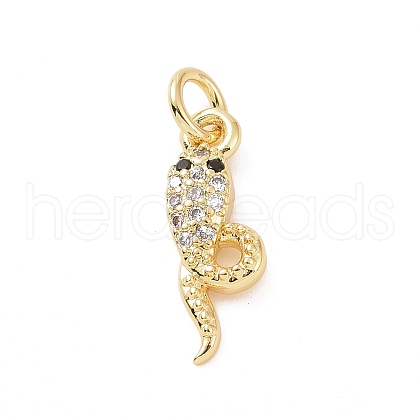 Brass Micro Pave Cubic Zirconia Pendants KK-C012-45G-1