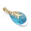 Ocean Themes Alloy & Glass Teardrop Pendants PALLOY-JF03880-4