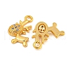 Christmas Theme Brass Clear Cubic Zirconia Pendants KK-N254-27G-2
