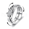 Butterfly Alloy Enamel Rotatable Finger Ring PW-WGA08AC-01-1