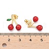 Brass Enamel Stud Earrings EJEW-Q017-01B-G-5