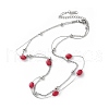 304 Stainless Steel & Dyed Natural Malaysia Jade Double Layer Necklaces for Women NJEW-A045-19P-4