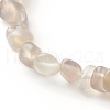 Natural Grey Agate Chip Beads Bracelet for Girl Women BJEW-JB06748-08-4