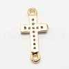 CZ Brass Micro Pave Cubic Zirconia Cross Links ZIRC-L019-03-3