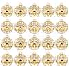 20 Pcs Flat Round with Bee Alloy Insect Charms for Jewelry Earring Making Crafts JX298A-1
