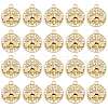 20 Pcs Flat Round with Bee Alloy Insect Charms for Jewelry Earring Making Crafts JX298A-1