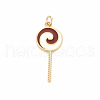 Brass Enamel Pendants KK-S362-033B-NR-1