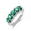 925 Sterling Silver Micro Pave Cubic Zirconia Adjustable Cuff Rings FS-WGD9A24-01-5