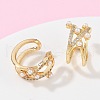 C-Shaped Brass Micro Pave Clear Cubic Zirconia Cuff Earrings EJEW-Z111-04G-04-3