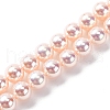UV Plating Pearlized Glass Pearl Beads Strands GLAA-F128-01A-T09-1
