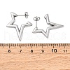 304 Stainless Steel Star Stud Earrings EJEW-B108-17P-5