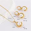 Stainless Steel Pendant Necklaces & Hoop Earrings Sets JP6443-3-5