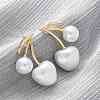 Cherry Brass Stud Earrings EJEW-V017-01A-G-1