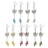5Pair Butterfly 304 Stainless Steel Tassel Dangle Earrings EJEW-JE06422-2