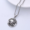 Stainless Steel Big Eye Skull Punk Halloween Pendant Necklaces JH8700-2