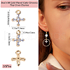 Beebeecraft 10Pcs Brass Clear Cubic Zirconia Tiny Cross Charms KK-BBC0015-92-2