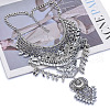Retro Alloy Crystal Rhinestone Flower Bib Necklaces for Women FS-WGEFDEA-01-2
