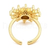 Brass Micro Pave Cubic Zirconia Cuff Rings for Women RJEW-S392-05G-3