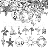 SUNNYCLUE 720Pcs 12 Style Beach Theme Tibetan Style Alloy Pendants FIND-SC0003-10-1