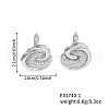 French Style Brass Clear Cubic Zirconia Swirl Stud Earrings HY3681-1-3