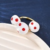 Brass Enamel Open Cuff Rings for Women RJEW-U057-23G-5
