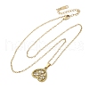 Mesh Heart 304 Stainless Steel Pendant Necklaces NJEW-M096-12G-2