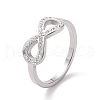 Crystal Rhinestone Infinity Finger Ring RJEW-D120-01B-P-1