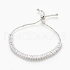 Brass Cubic Zirconia Bolo Tennis Bracelets BJEW-P232-03P-1