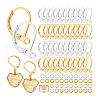   Brass Leverback Earring Findings with Jump Rings & Brass Rings DIY-PH0023-17-7