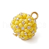 Seed Beads Beaded Charms PALLOY-MZ00314-03-3