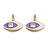 Brass Cubic Zirconia Pendants ZIRC-T014-035G-NF-2
