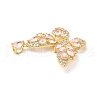 Brass Micro Pave Clear Cubic Zirconia Pendants KK-I695-054G-3