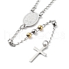 202 Stainless Steel Rosary Bead Necklaces NJEW-D060-01E-GP-4