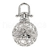 Rack Plating Brass Bead Cage Pendants KK-D025-01C-P-2