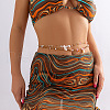 Bohemian Natural Cowrie Shell & Stone Chip & Glass Seed Beaded Double Layer Waist Belly Chains for Women FS-WG787E4-02-1