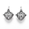 Rack Plating Brass Cage Pendants KK-S751-001AS-1
