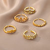 Adjustable Stainless Steel Rhinestone Cuff Rings for Women FS-WGD025C-02-2