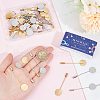 SUNNYCLUE 60 Sets 2 Colors Round Tray Brass Stick Lapel Pins KK-SC0004-99-3
