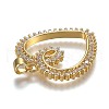 Brass Micro Pave Clear Cubic Zirconia Pendants ZIRC-A011-13G-3