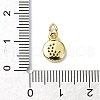 Moon Theme Brass Micro Pave Clear Cubic Zirconia Charms KK-H475-57G-09-3